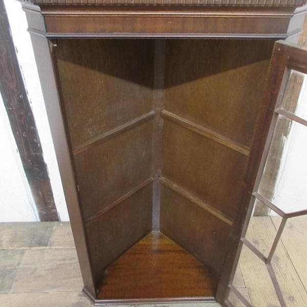 イギリス アンティーク 家具 ウォールコーナーキャビネット 英国 6937d