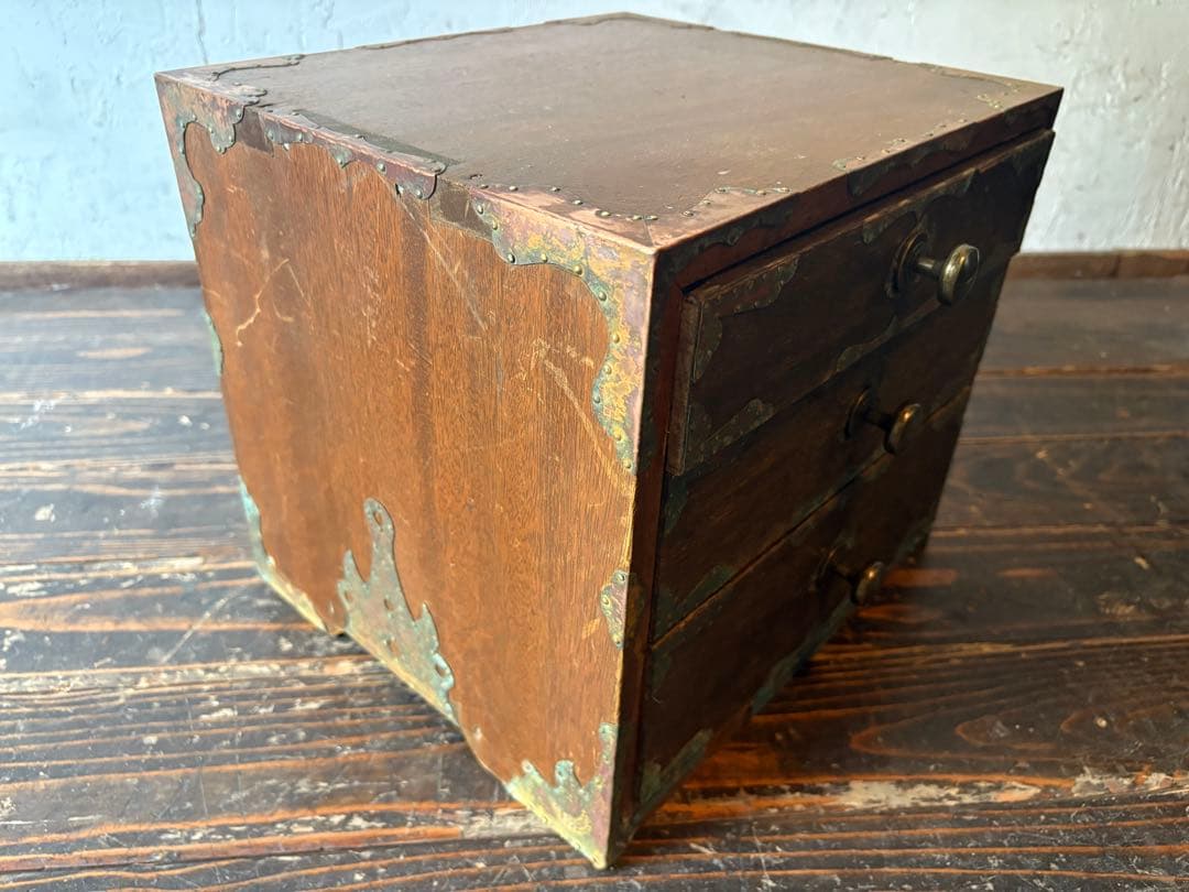 木製アンティークタンス 3引き出し 胴巻き アンティーク レトロ