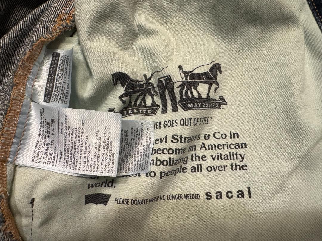 希少 L sacai × Levi's Denim Jacket 1st コラボ