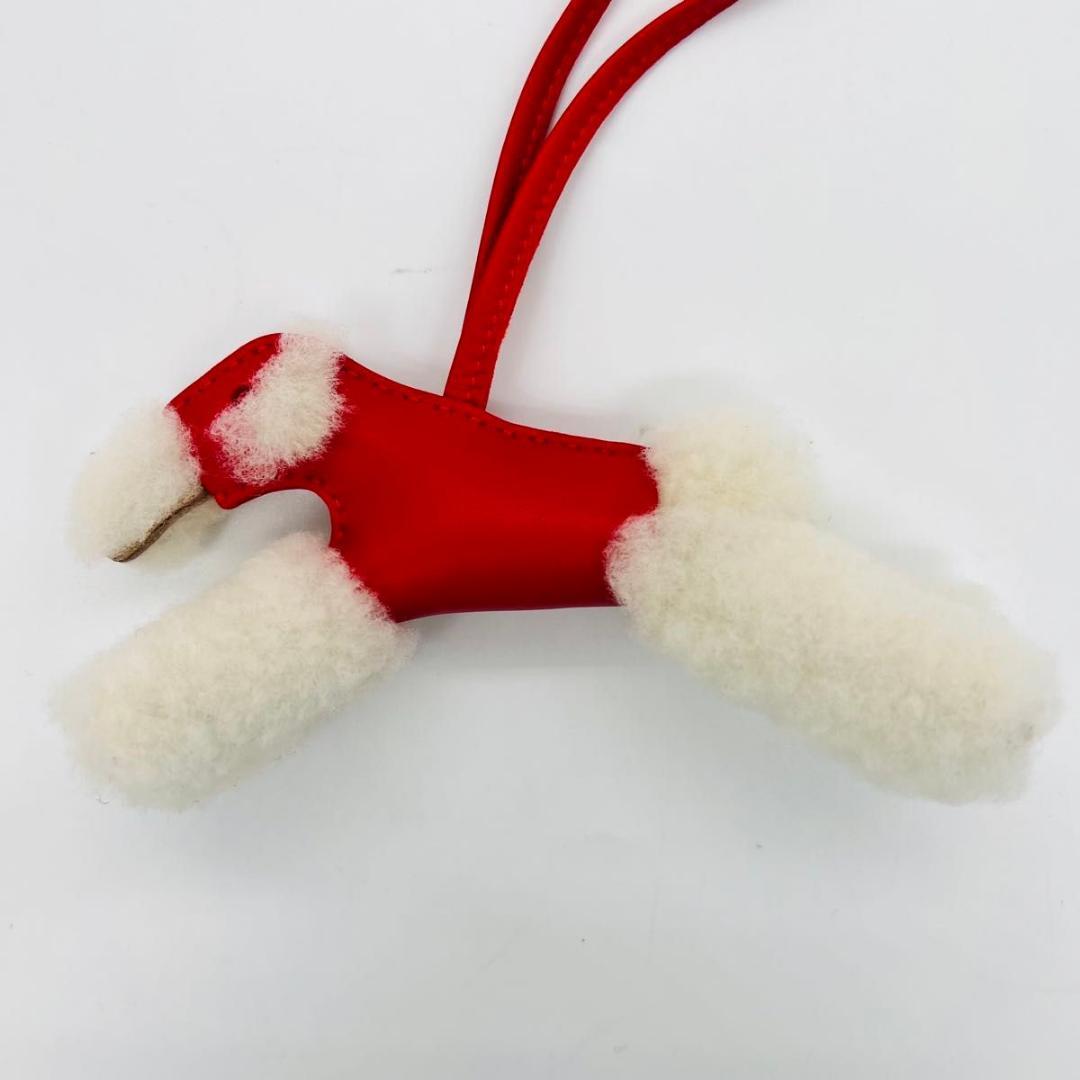 エルメス バディ　ドッグ　 チャーム チャーム ホワイト　レッド アニョーミロ