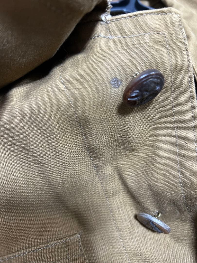 40s ハンティングジャケット 動物ボタン　ヴィンテージ　フレンチ