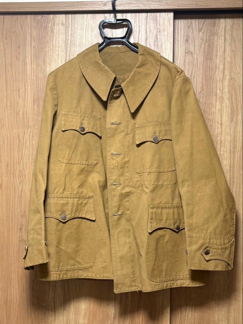 40s ハンティングジャケット 動物ボタン　ヴィンテージ　フレンチ