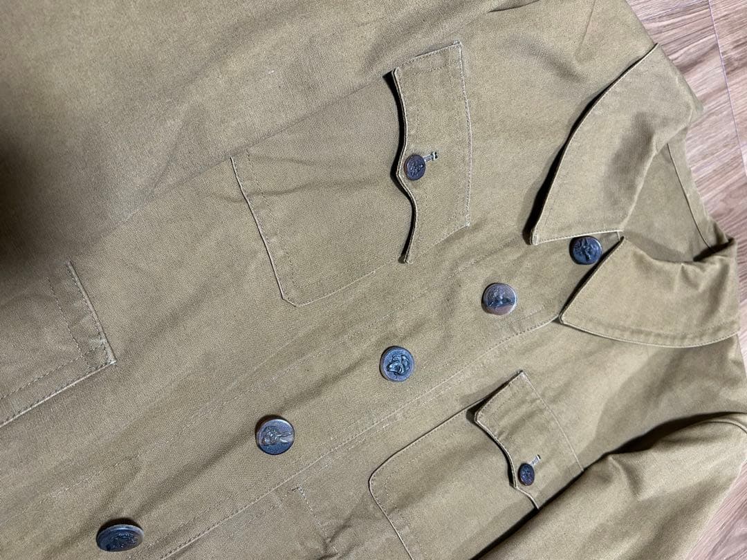 40s ハンティングジャケット 動物ボタン　ヴィンテージ　フレンチ