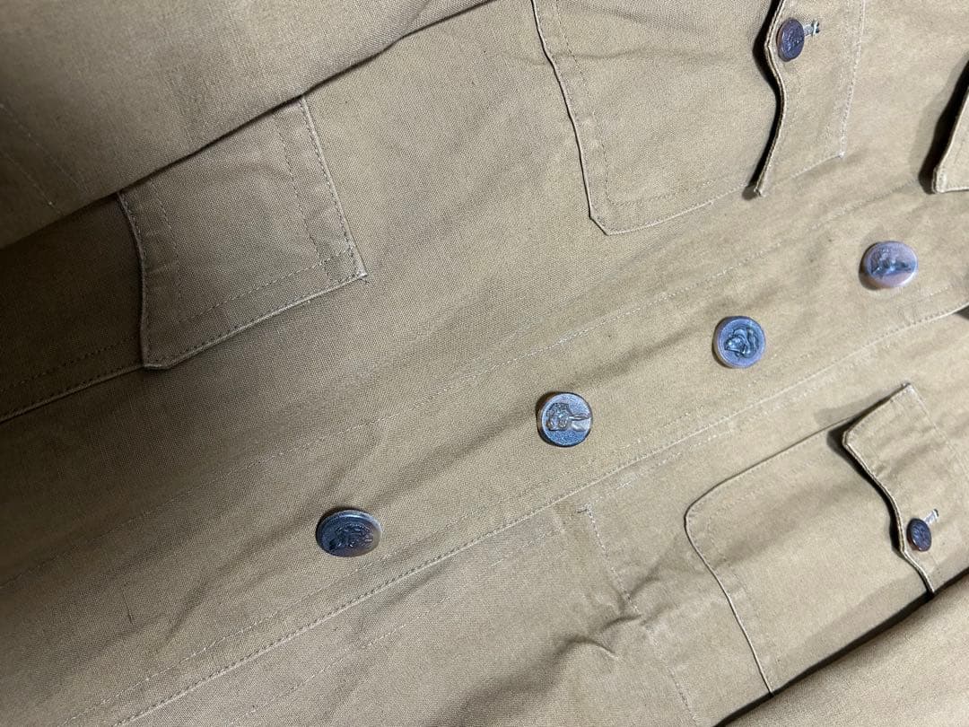 40s ハンティングジャケット 動物ボタン　ヴィンテージ　フレンチ