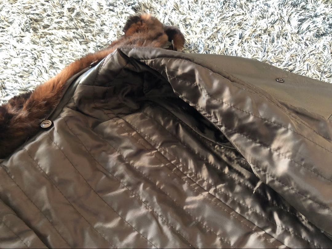 【希少】羊革　レザー　レッキス　ファー　ブラウン　ヴィンテージ　古着