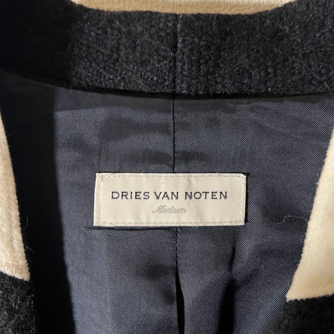 ドリスヴァンノッテン ツイード ポンチョ ジャケット ベルギー製　ネイビー M