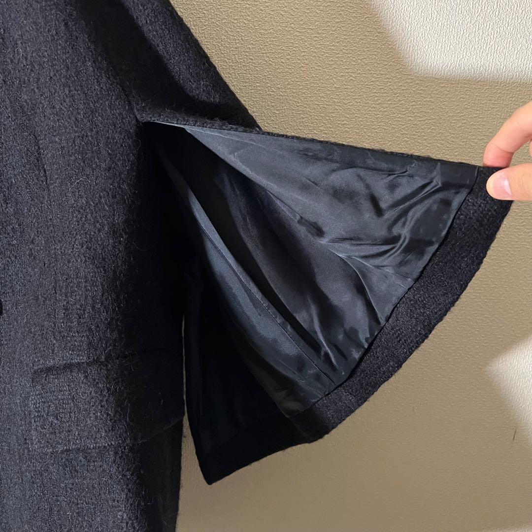 ドリスヴァンノッテン ツイード ポンチョ ジャケット ベルギー製　ネイビー M