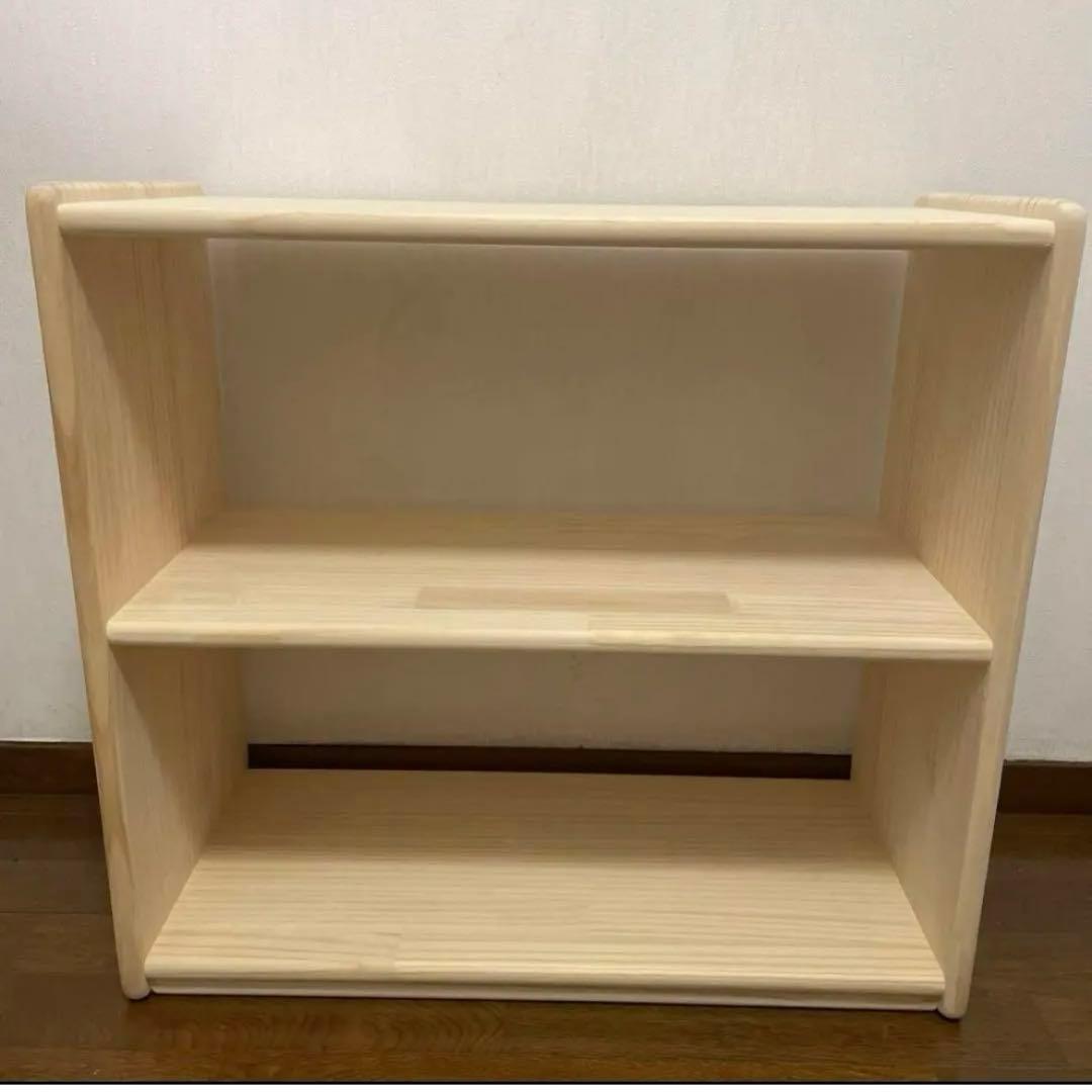 【um】ハンドメイド 一枚板で作るオモチャ棚w64モンテッソーリ
