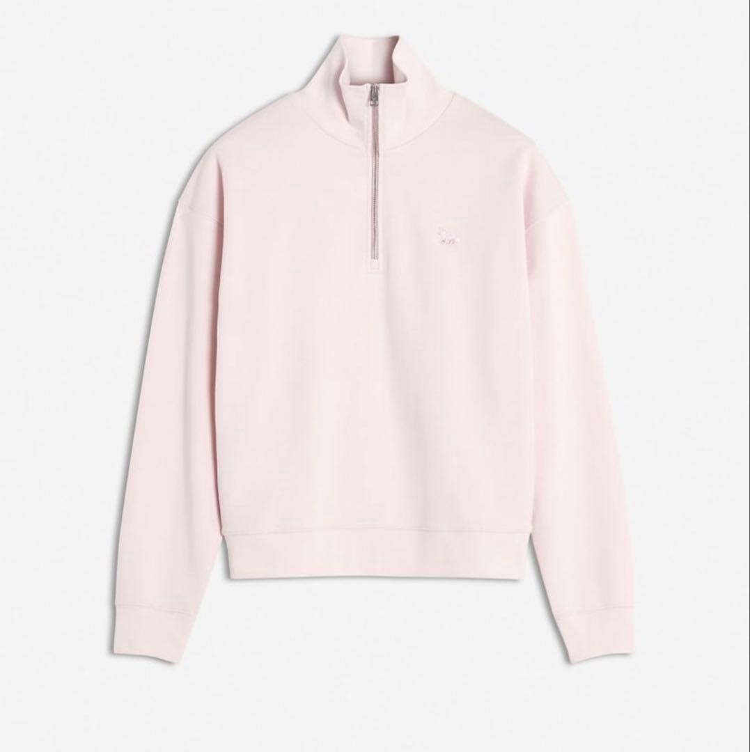 MAISON KITSUNÉ ピンク S ハーフジップトレーナー