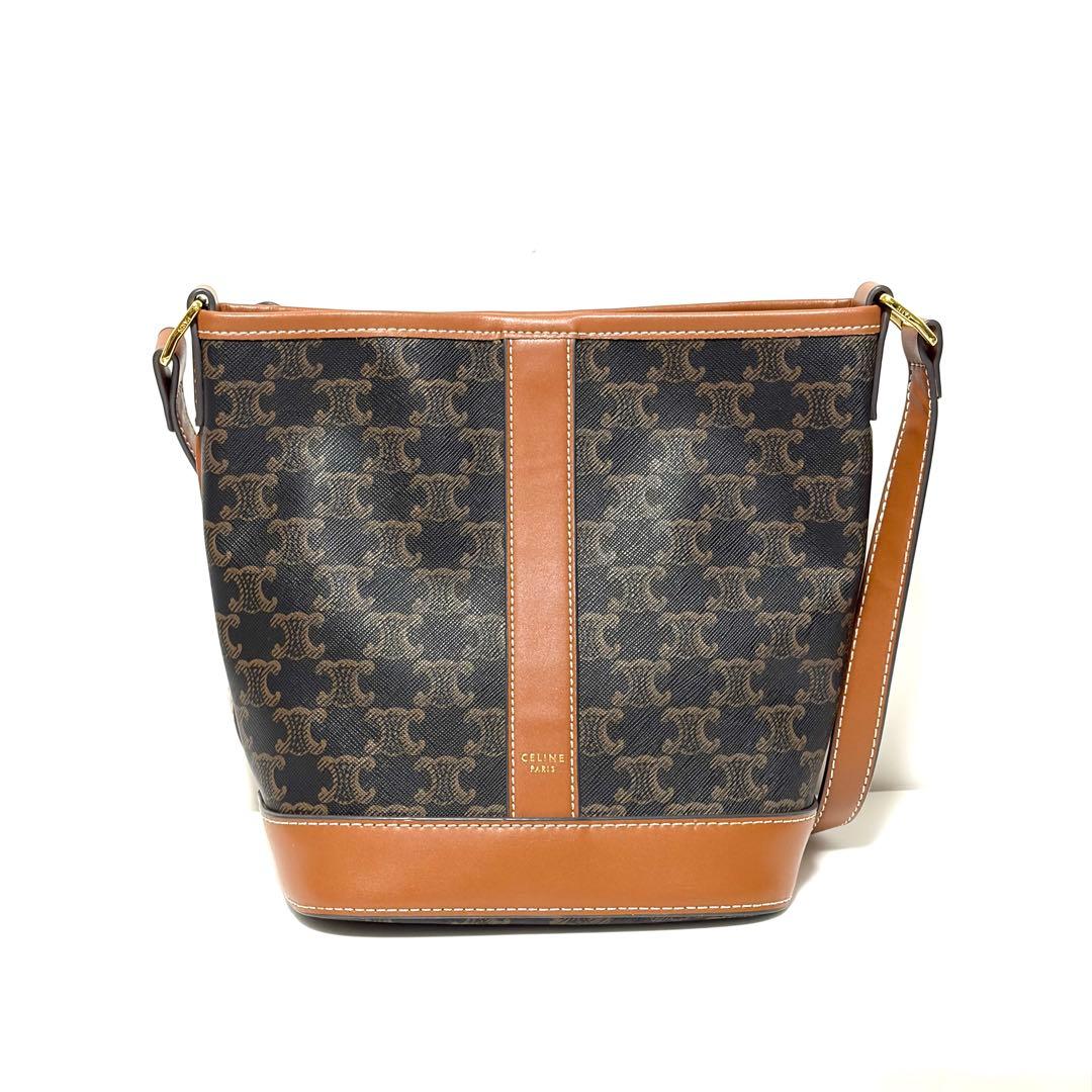 CELINE トリオンフ スモールバケット キャンバス×カーフスキン