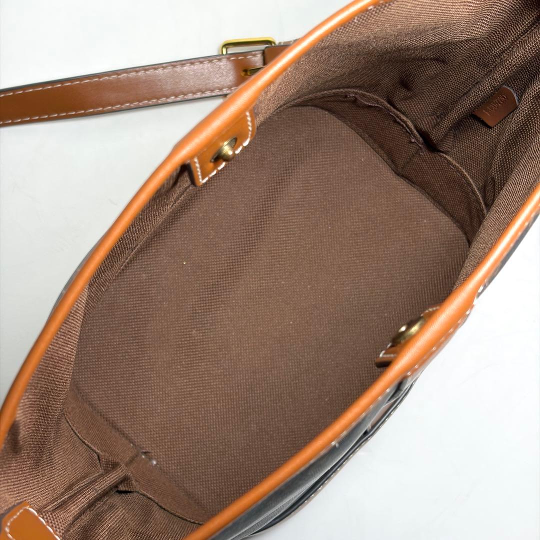 CELINE トリオンフ スモールバケット キャンバス×カーフスキン