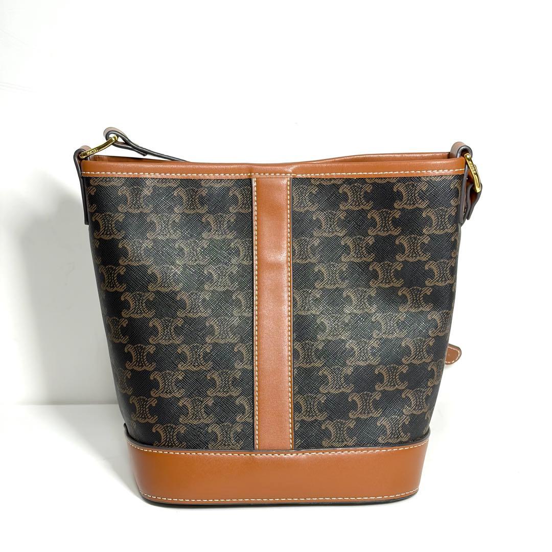 CELINE トリオンフ スモールバケット キャンバス×カーフスキン