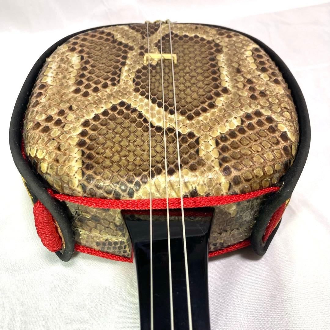 三線 沖縄 強化張り 本革 蛇革 ソフトケース 付属品 和楽器 初心者 中級者