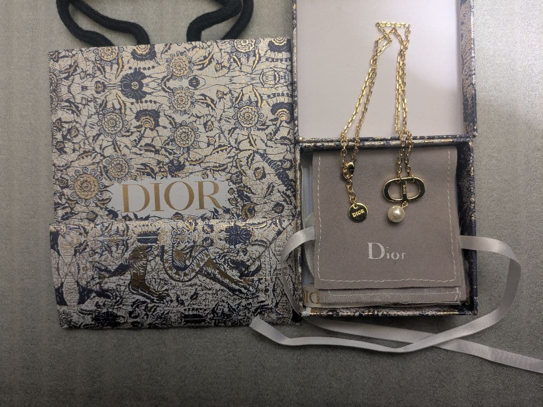 Dior ゴールドメッキ ネックレス パール