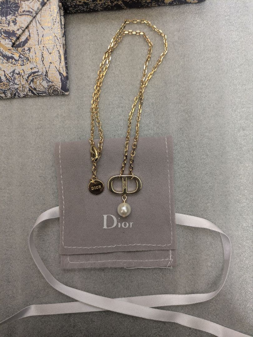 Dior ゴールドメッキ ネックレス パール