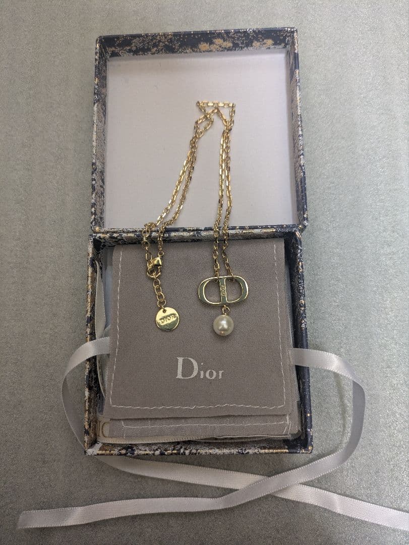 Dior ゴールドメッキ ネックレス パール