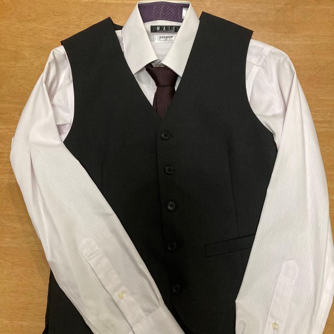 メンズスーツ5点セット Y4 シャツ、ネクタイ付