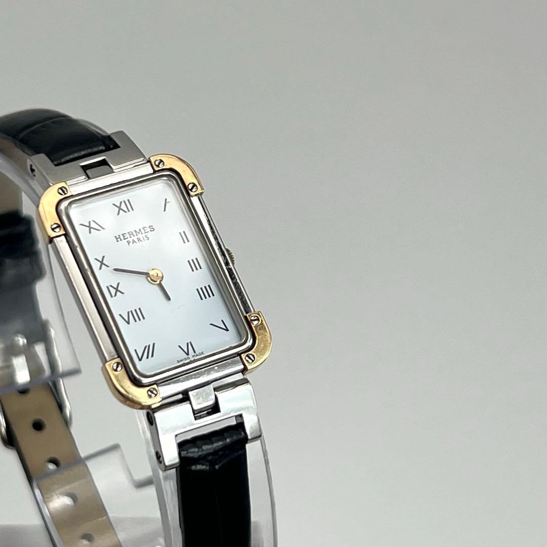 美品✨　新品ベルト　エルメス　クロアジュール　ホワイト　レディース　腕時計