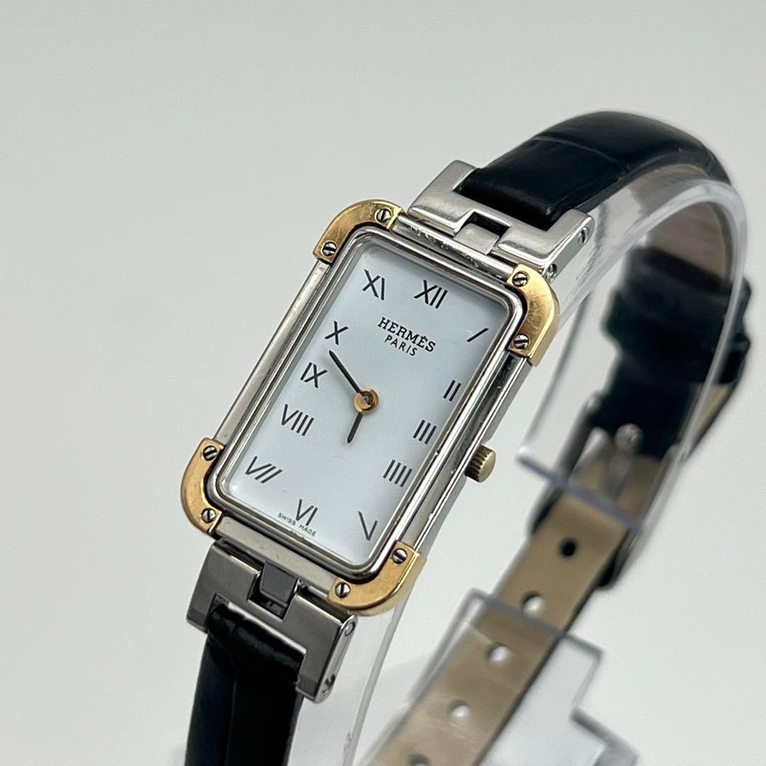 美品✨　新品ベルト　エルメス　クロアジュール　ホワイト　レディース　腕時計