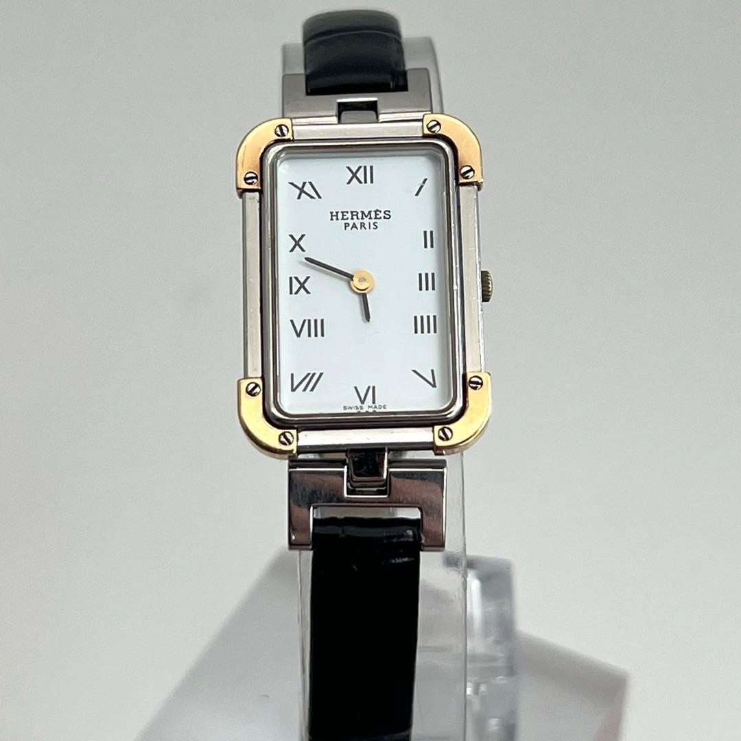 美品✨　新品ベルト　エルメス　クロアジュール　ホワイト　レディース　腕時計