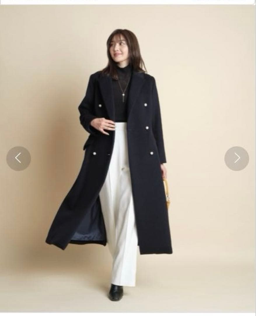 あ*け様 【極美品】ジャスグリッティー パールボタンチェスターコート ロングコー