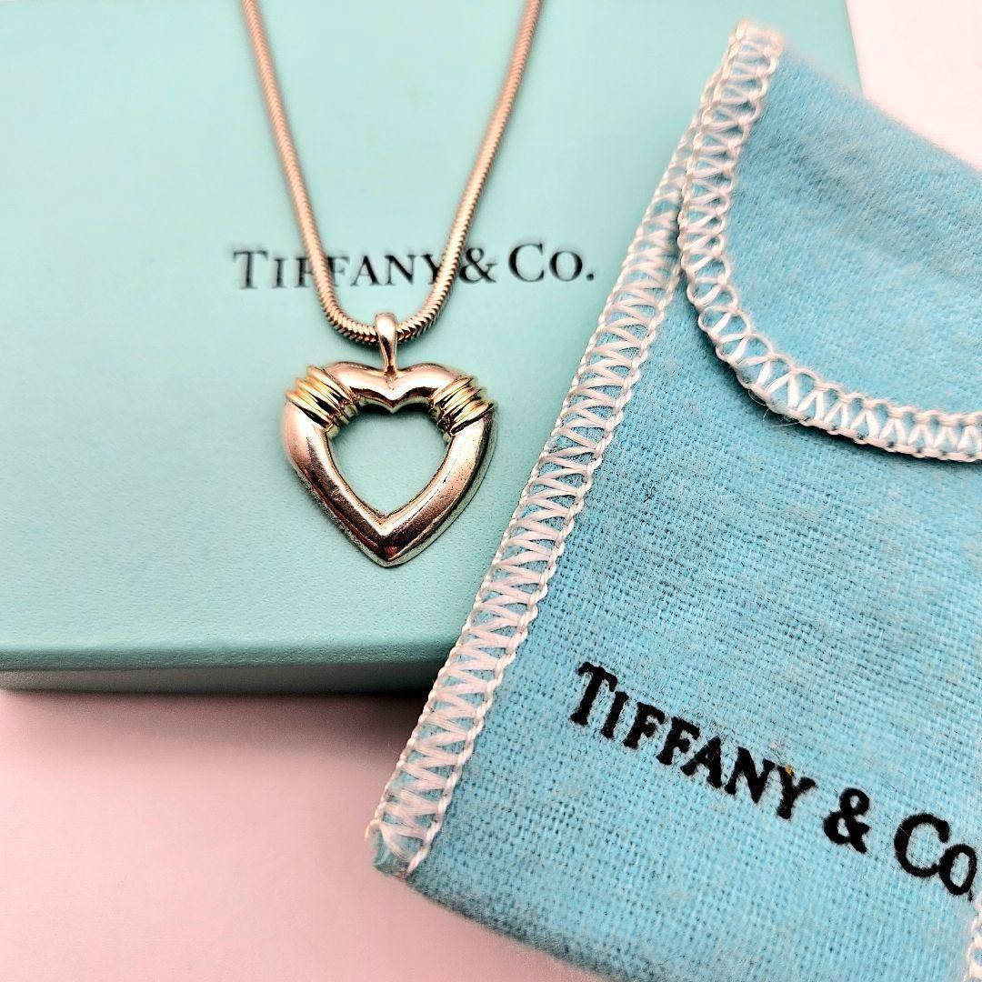 TIFFANY GOLD×SILVERコンビ ハートネックレス　〈201-2〉