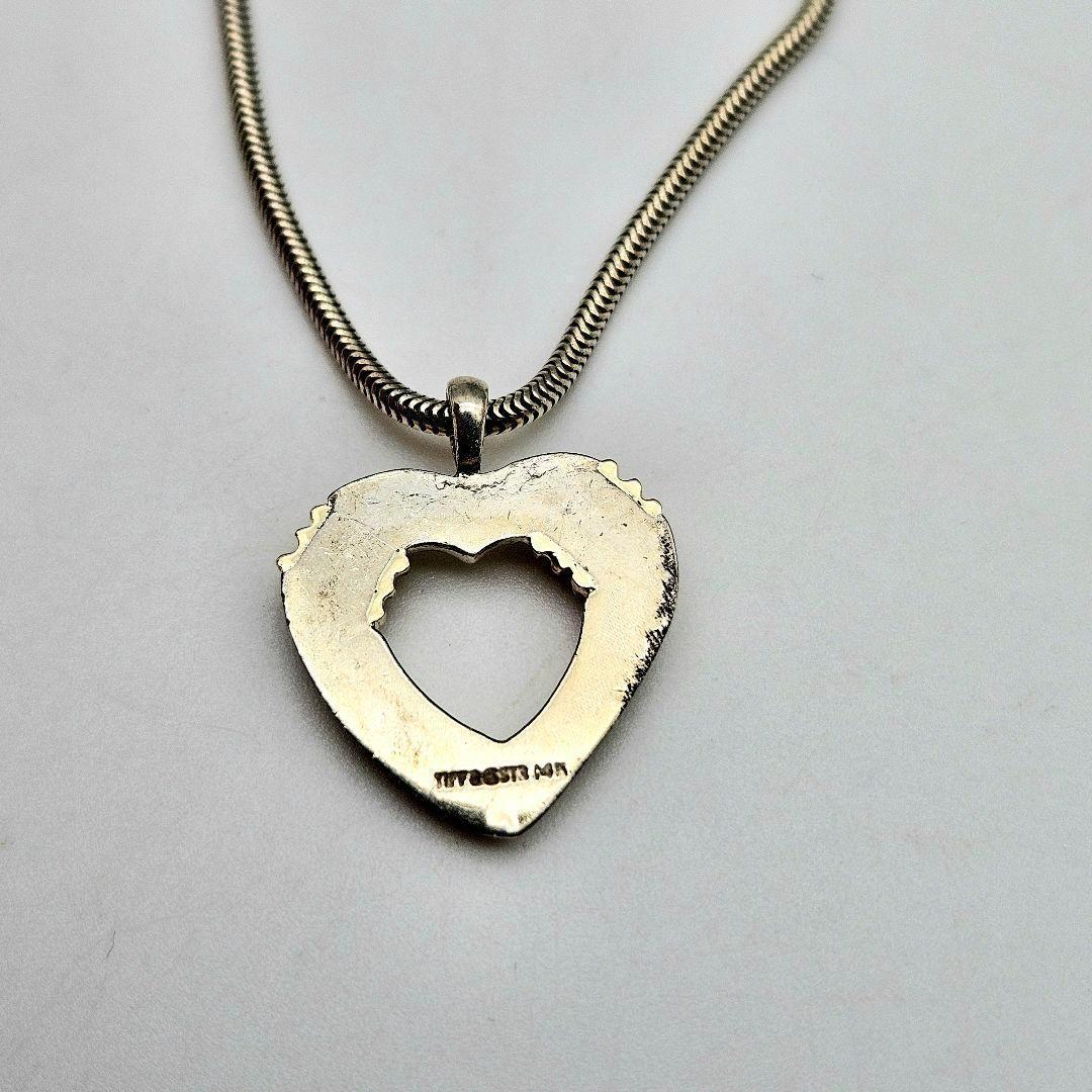 TIFFANY GOLD×SILVERコンビ ハートネックレス　〈201-2〉