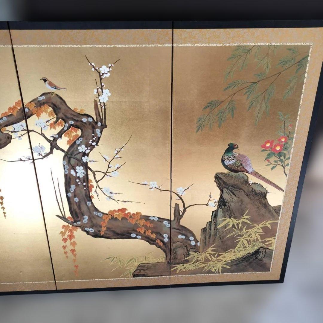 ◇金箔　屏風　梅図