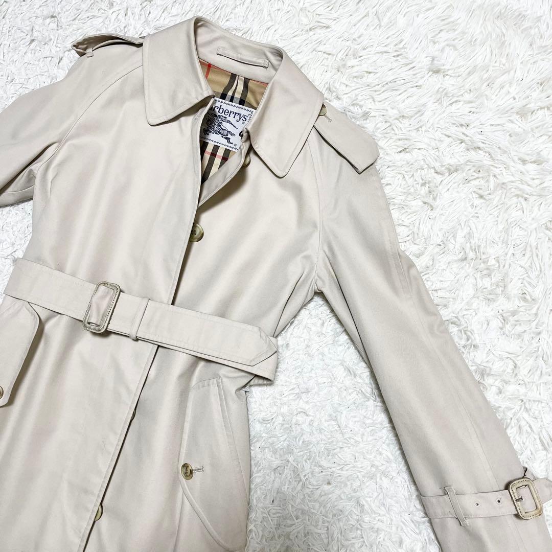 ✨人気✨バーバリーズ　トレンチコート　ノバチェック　ベルト付き　ベージュ　M相当