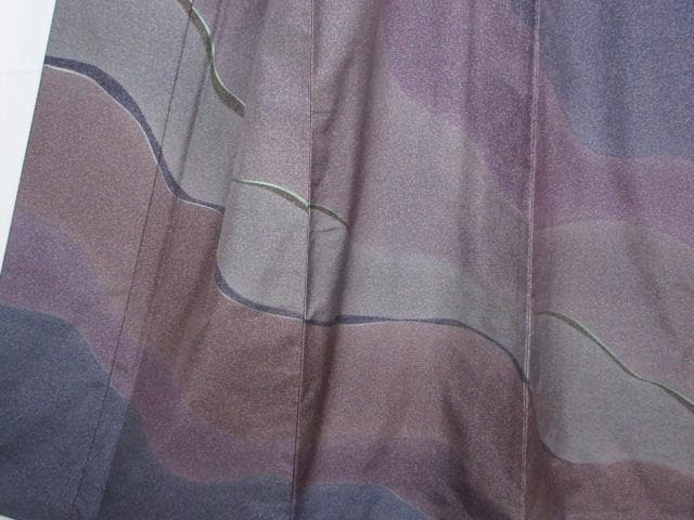 未着用に近い！本場縞大島紬＊寿紬工場＊たたき染め＊訪問着＊横幅大＊１６５ｃｍ