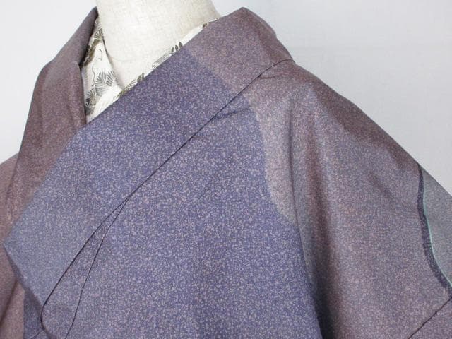 未着用に近い！本場縞大島紬＊寿紬工場＊たたき染め＊訪問着＊横幅大＊１６５ｃｍ