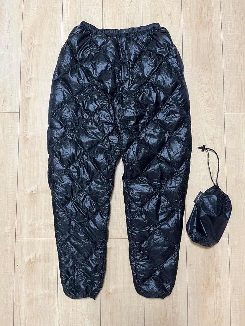 廃盤 00s モンベル U.Lダウンパンツ スタッフバッグ付き