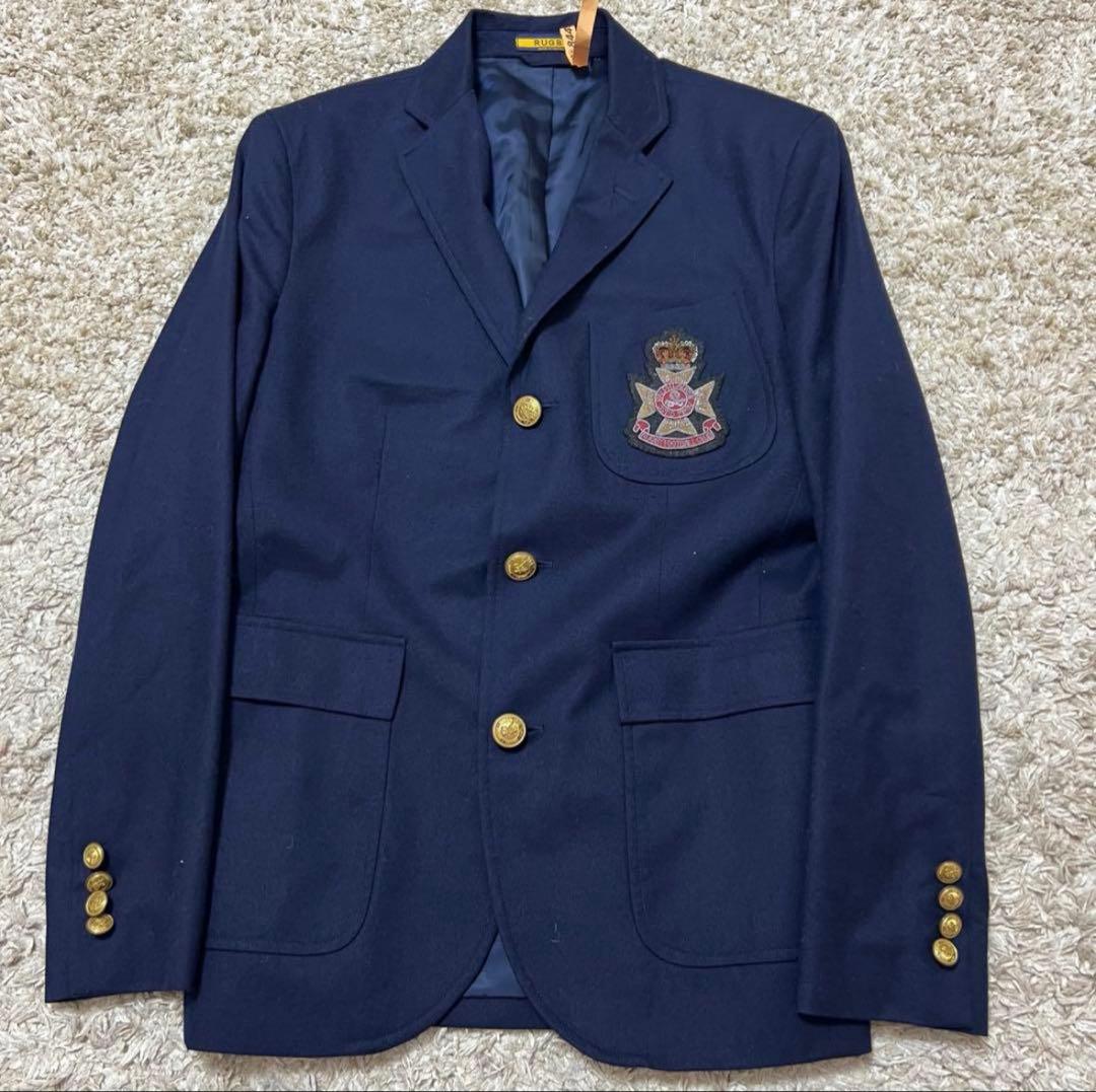 ラルフローレンラグビー　紺ブレ　金ボタン エンブレム