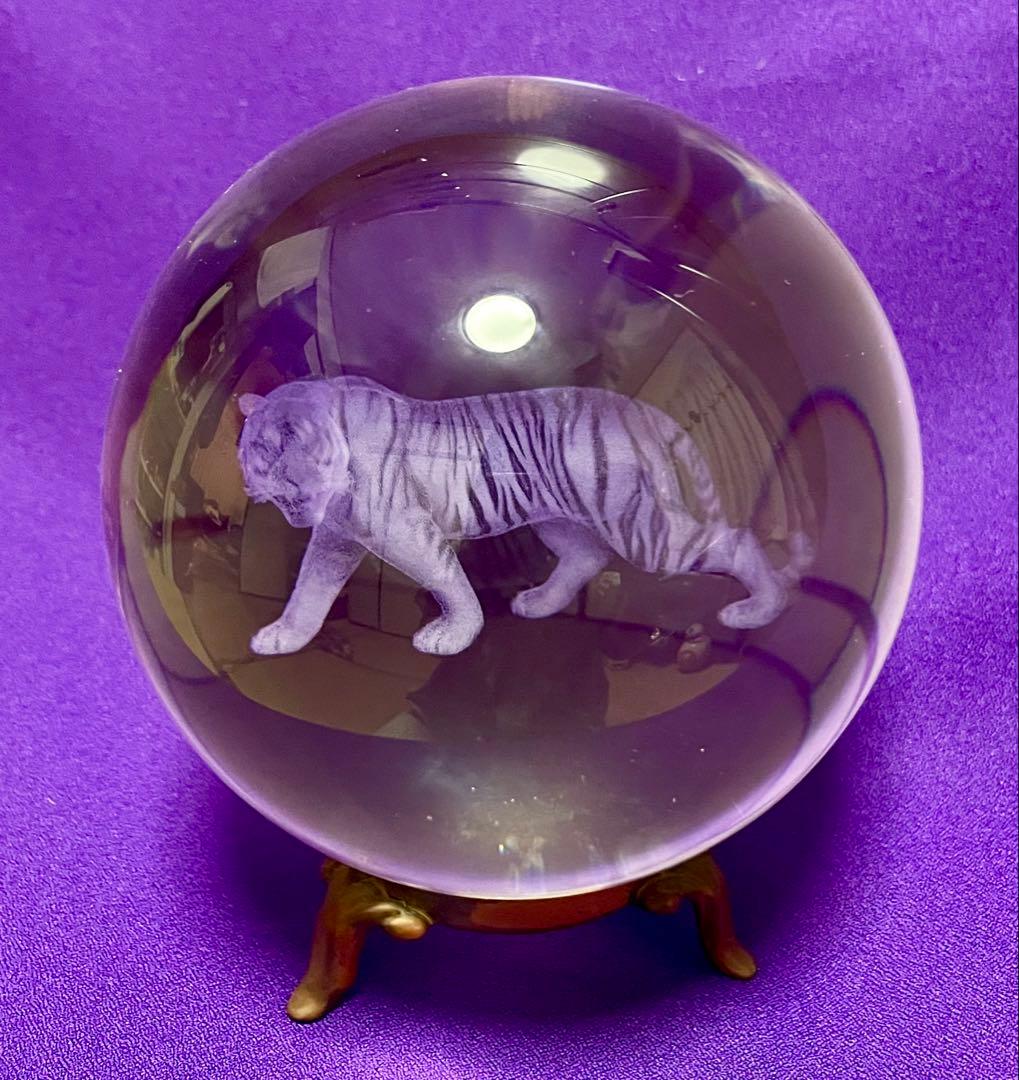 大玉10cm 水晶玉4個セット 鳳凰・龍・亀・虎