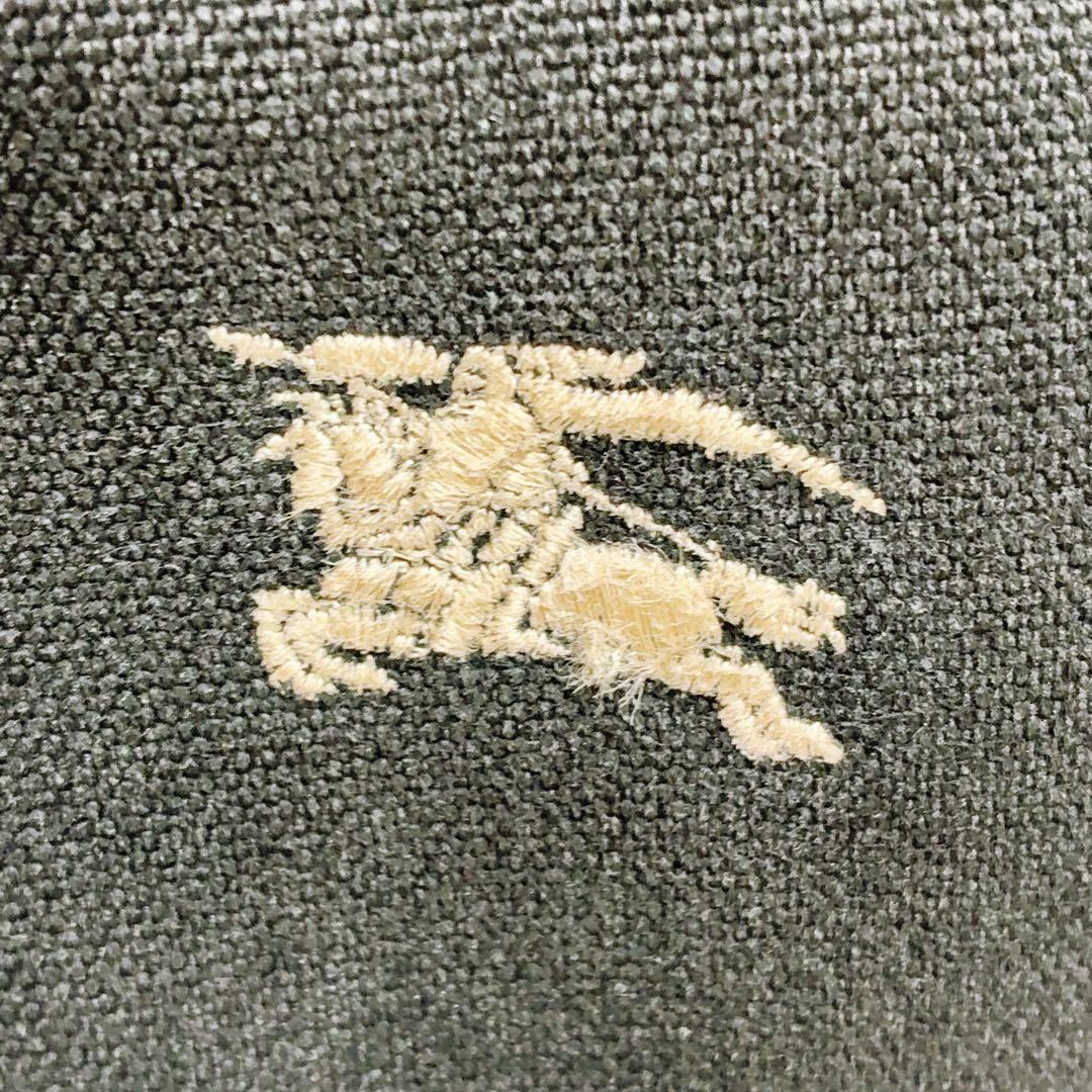 【バーバリー ブルーレーベル】　ショルダーバッグ　ホースロゴ キャンバス 黒