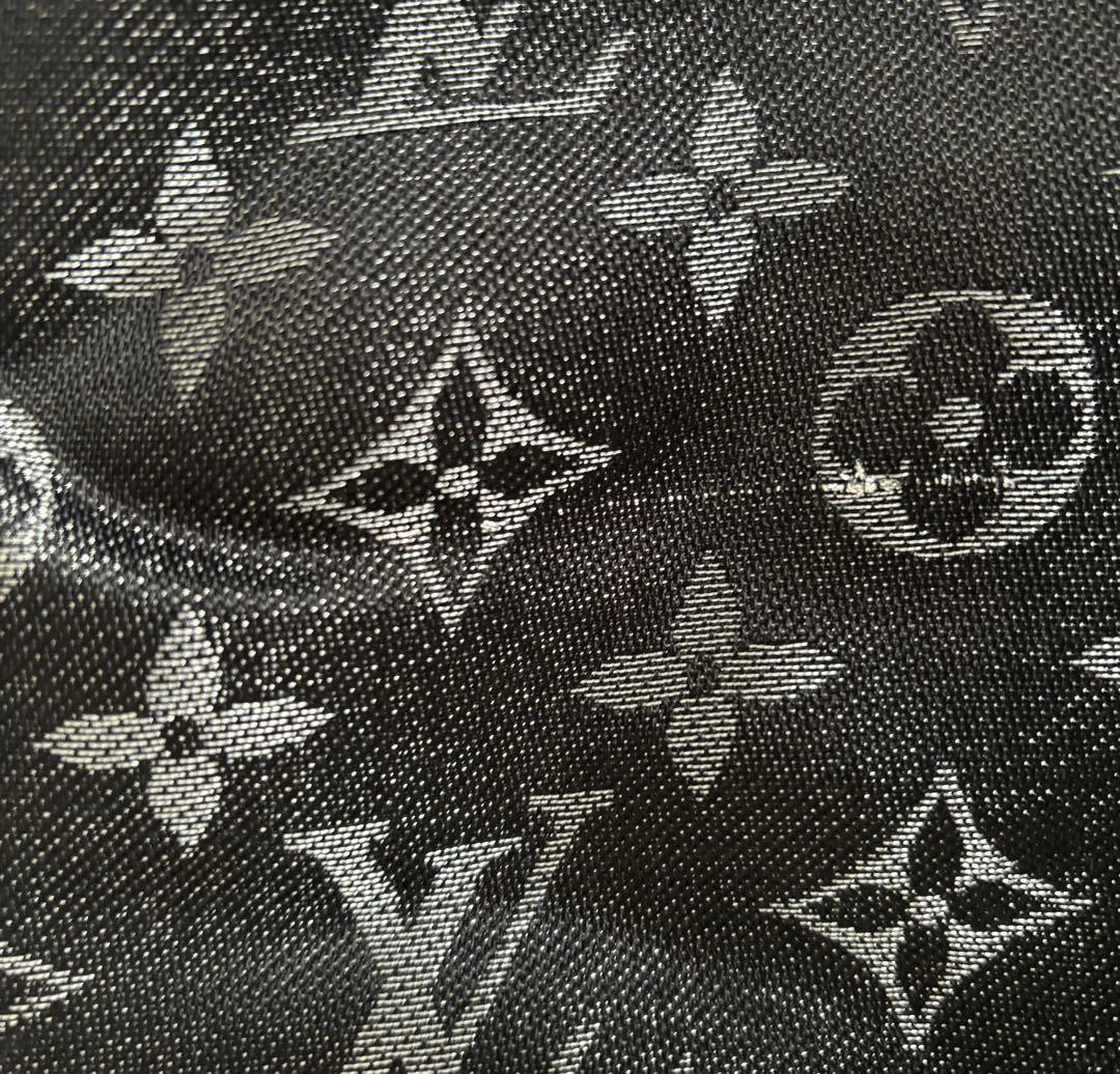 未使用 ルイヴィトンモノグラムショール　フリンジ ストール マフラー ブラック