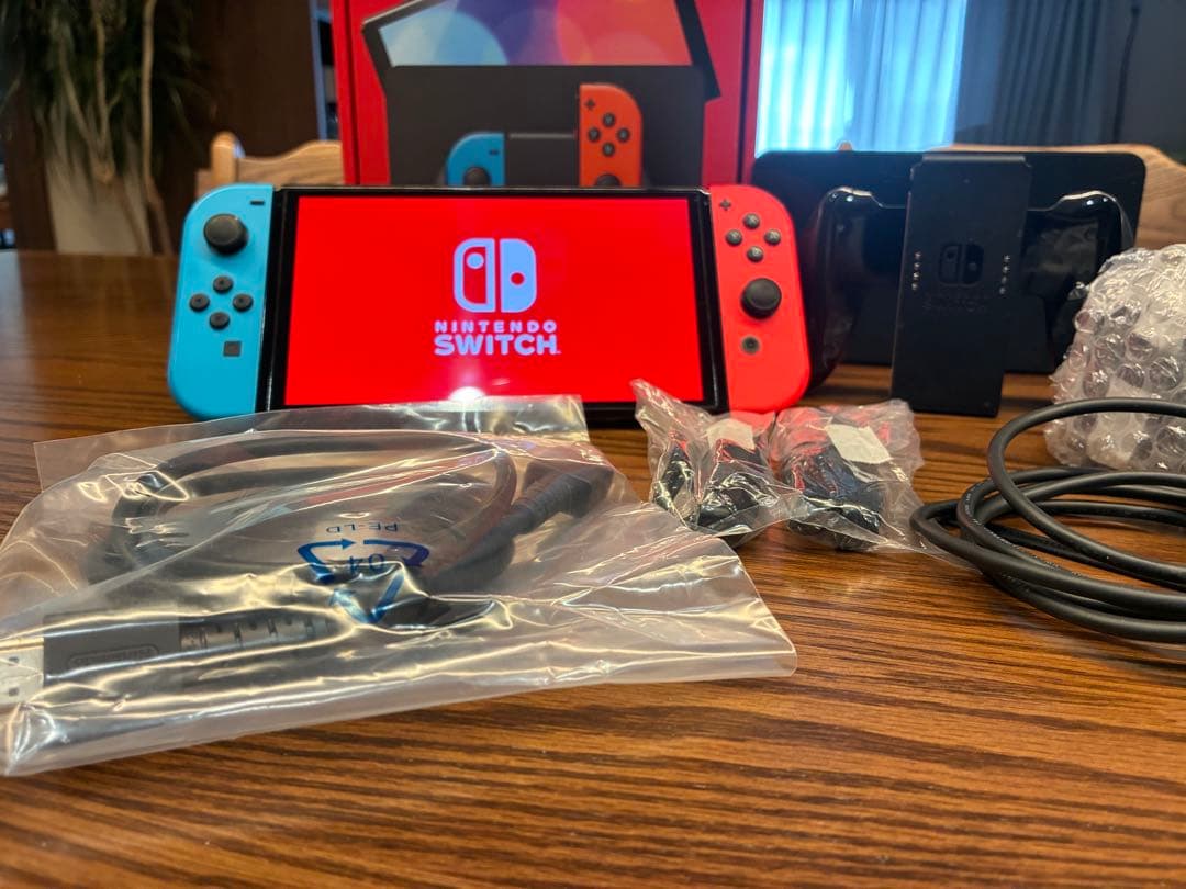 画面美品 Switch 有機EL 本体 ネオン 完品 ソフト付