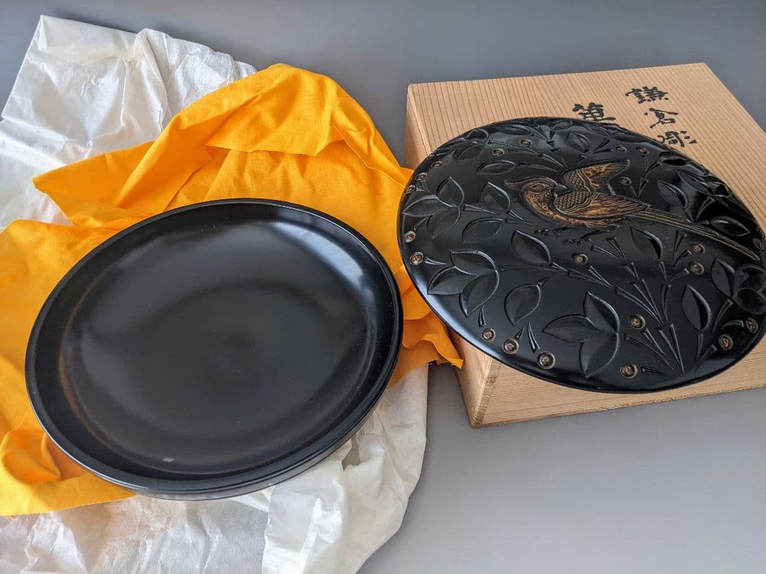 博古堂　瑞鳥 菓子器　共箱 共布　鎌倉彫