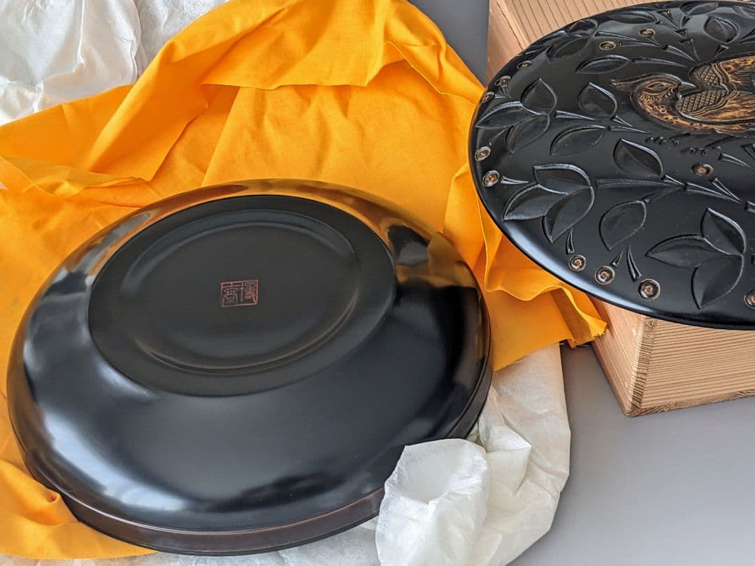 博古堂　瑞鳥 菓子器　共箱 共布　鎌倉彫