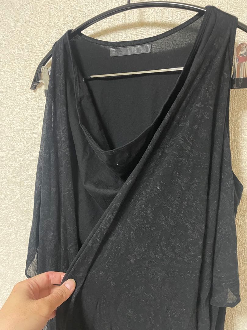 送料込 JULIUS 10ss ノースリーブカットソー【ブラック:サイズ1】