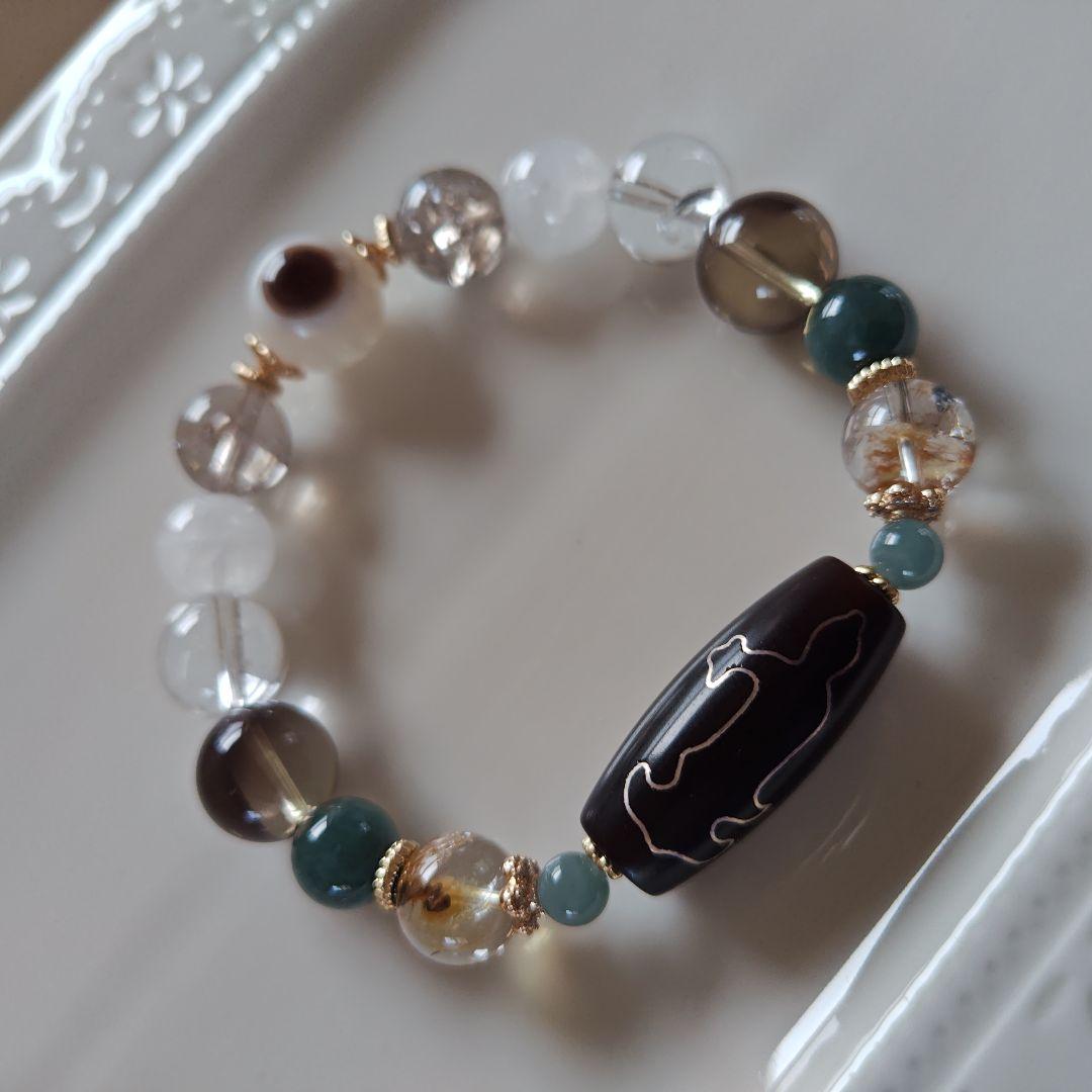 新作♡銀線　天眼観音天珠ブレス