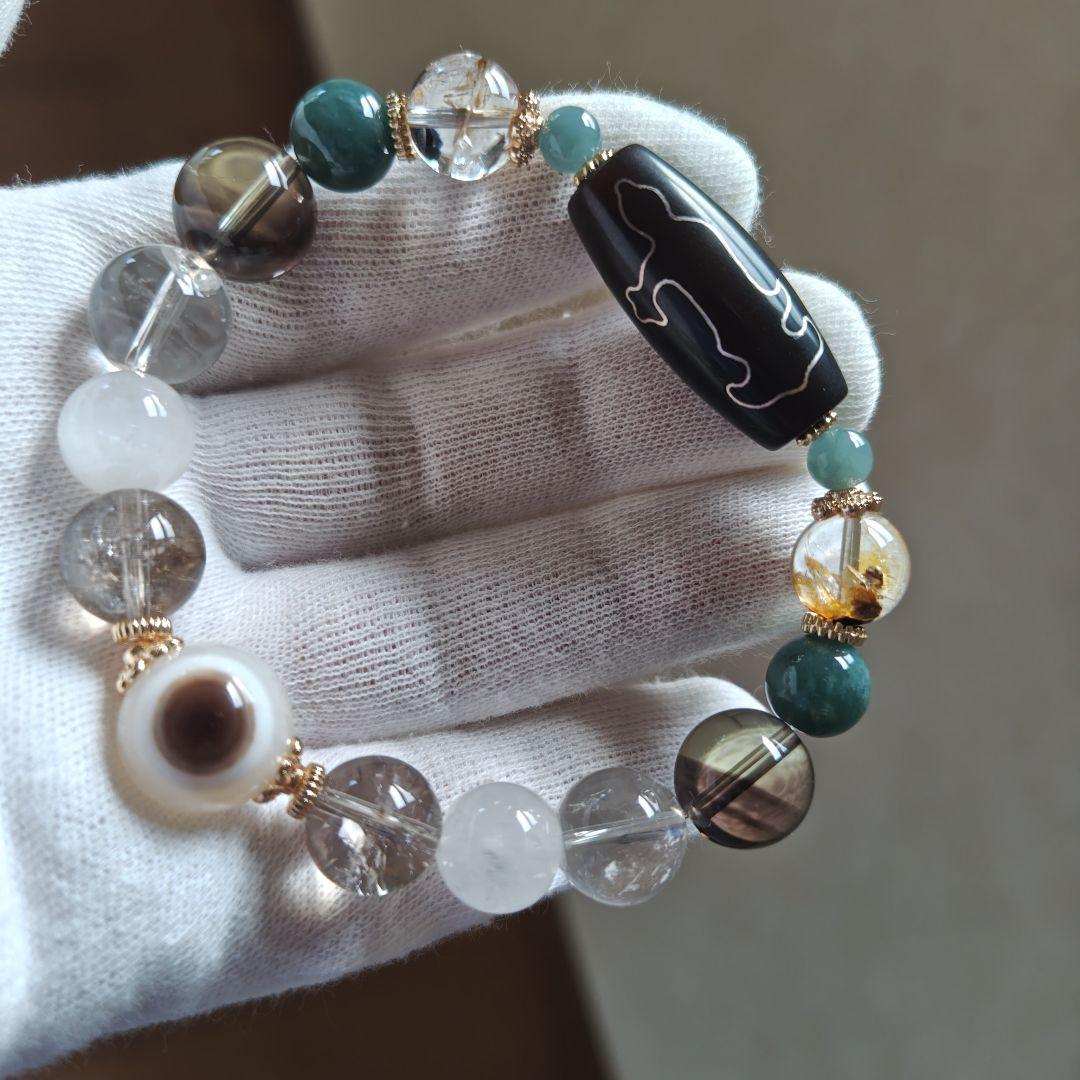 新作♡銀線　天眼観音天珠ブレス