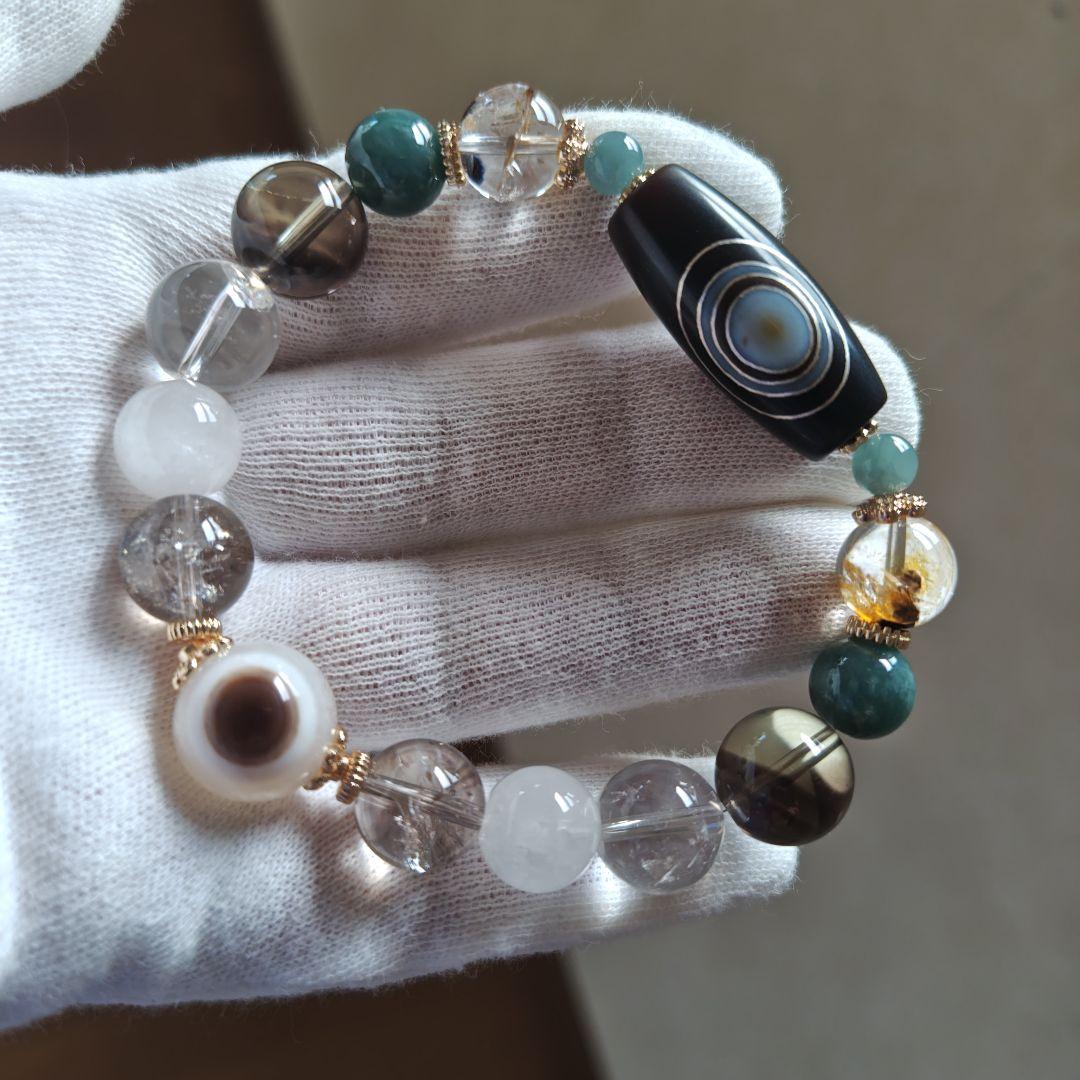 新作♡銀線　天眼観音天珠ブレス