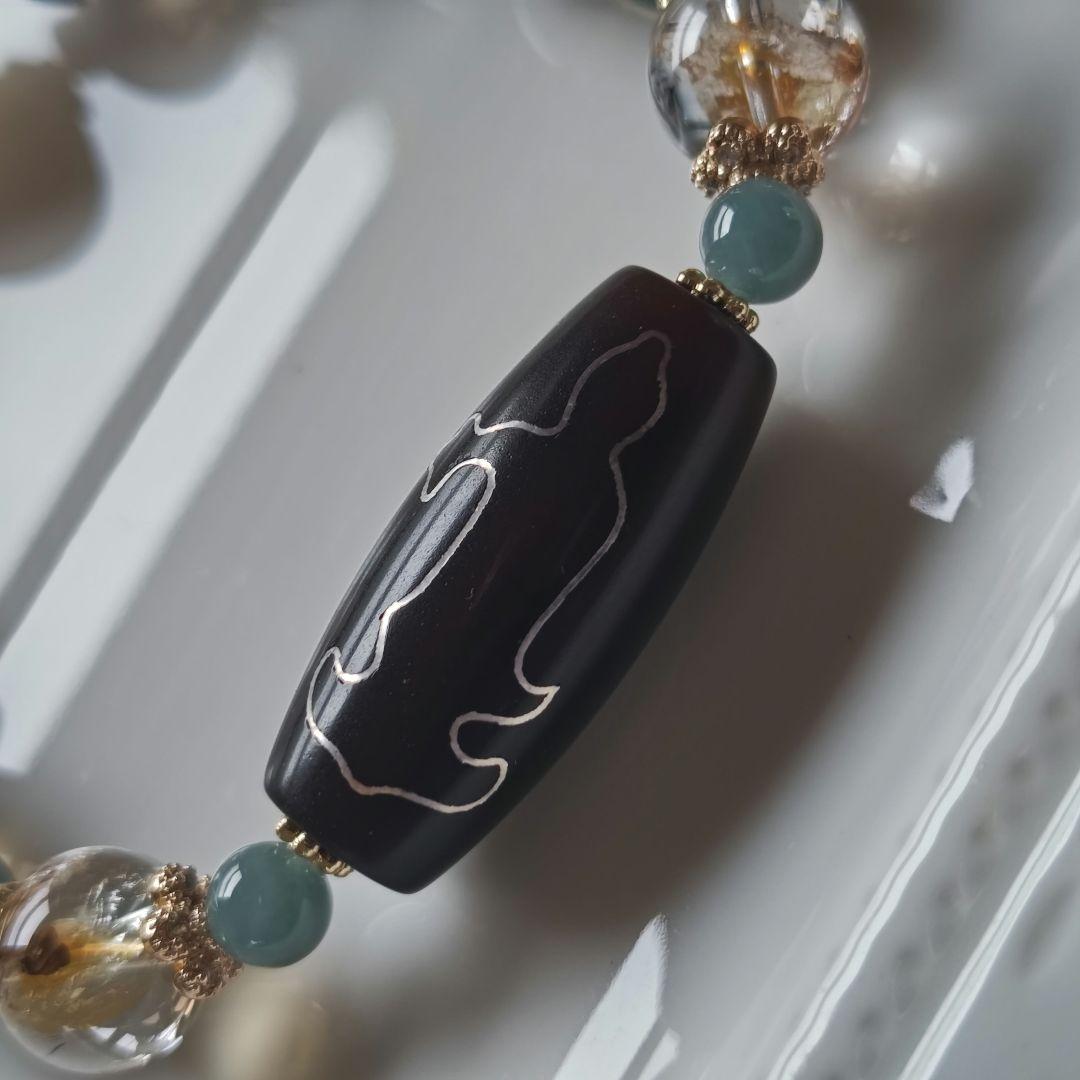 新作♡銀線　天眼観音天珠ブレス