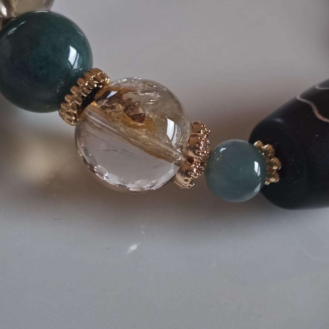 新作♡銀線　天眼観音天珠ブレス