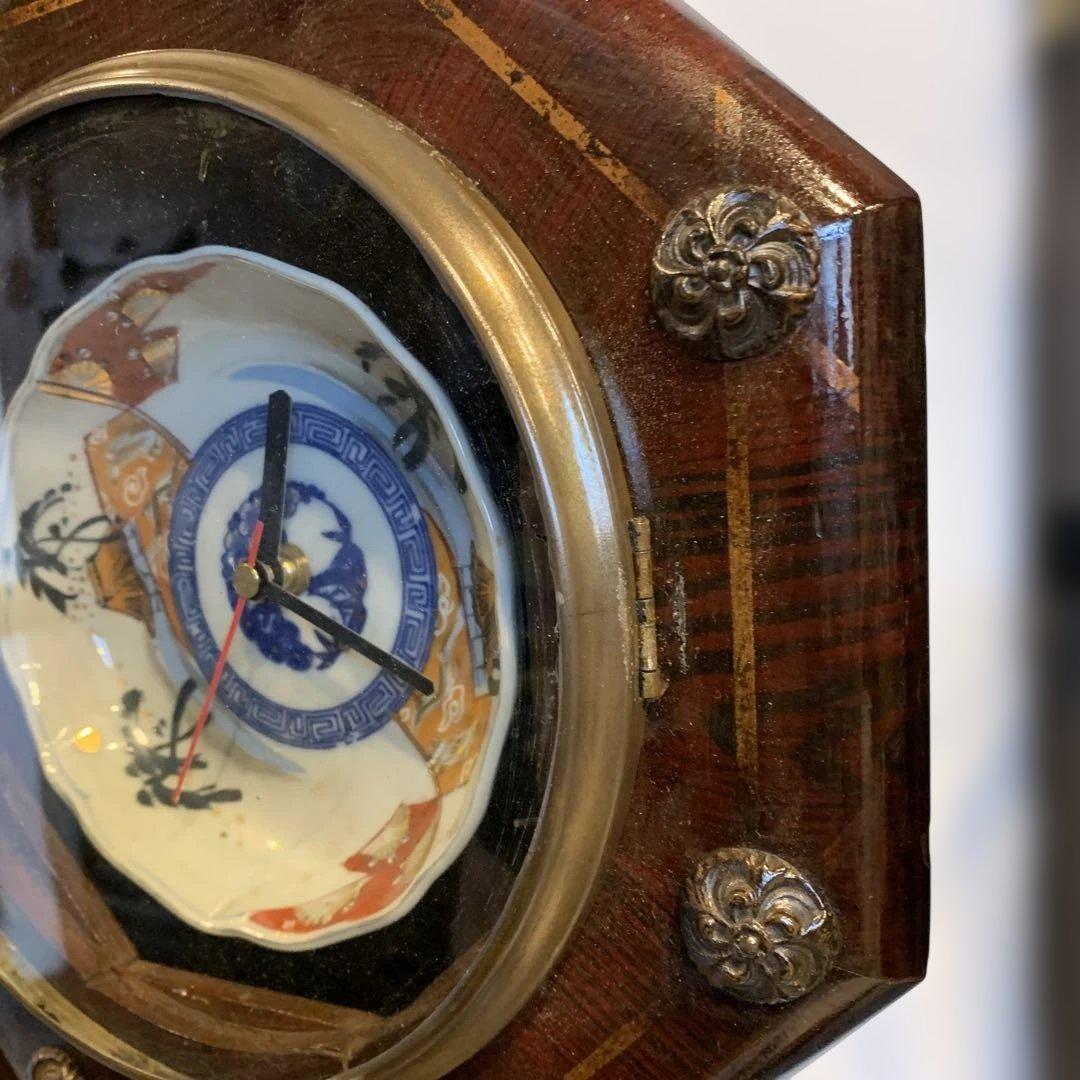 ノブ　そ　様　 専用 日本時計株式会社の柱時計枠　アンティーク赤柄古伊万里