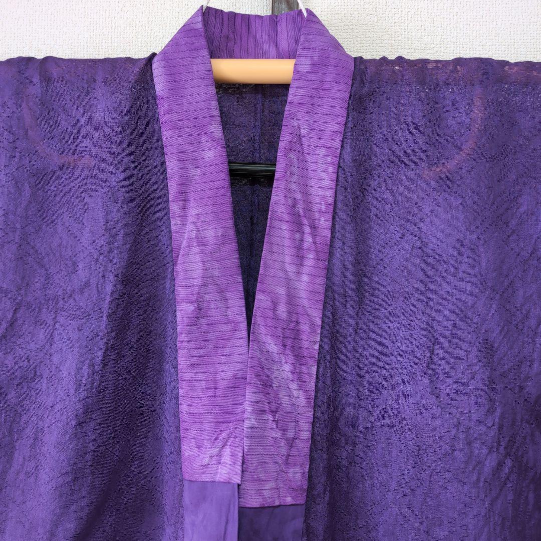 本麻　洗える長襦袢　桔梗色　カラー襦袢　リサイクル　管理ka3