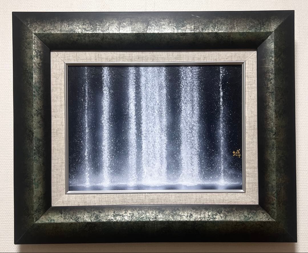 (F4号) 千住博【ウォーターフォール】肉筆/表サイン有り/裏シール有り