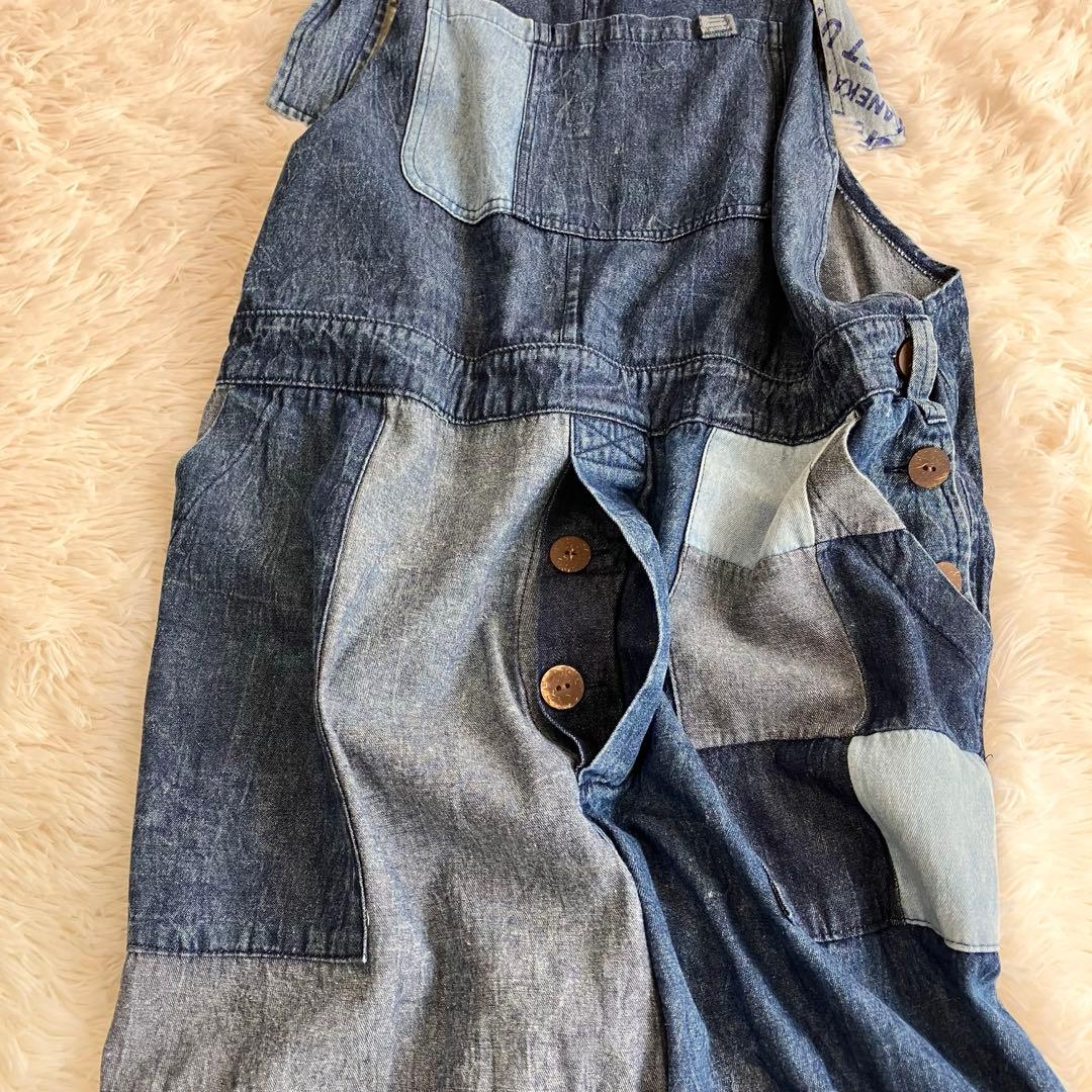 EL RODEO パッチワーク オーバーオール コットン ユニセックス ゆるだぼ