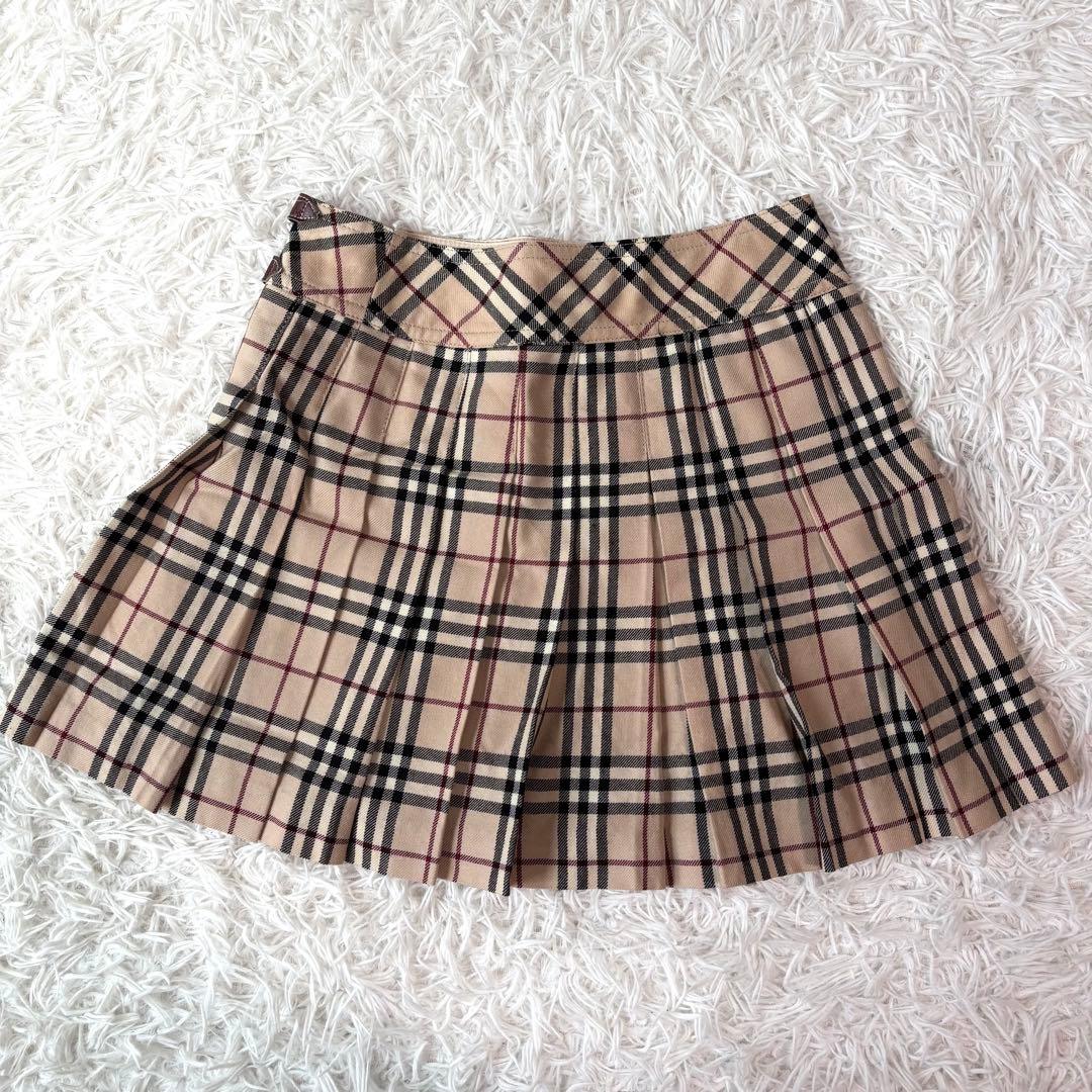 ✨美品✨バーバリーブルーレーベル ミニスカート ノバチェック プリーツ ベルト